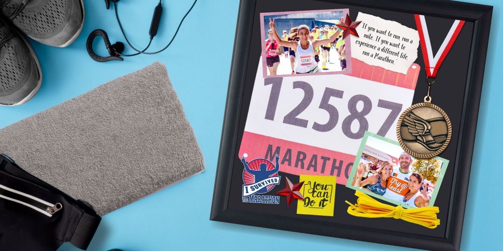 Marathon Shadow Box with running swag