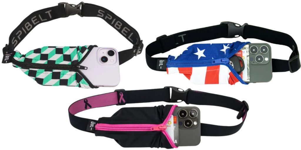 three patterned running belts
